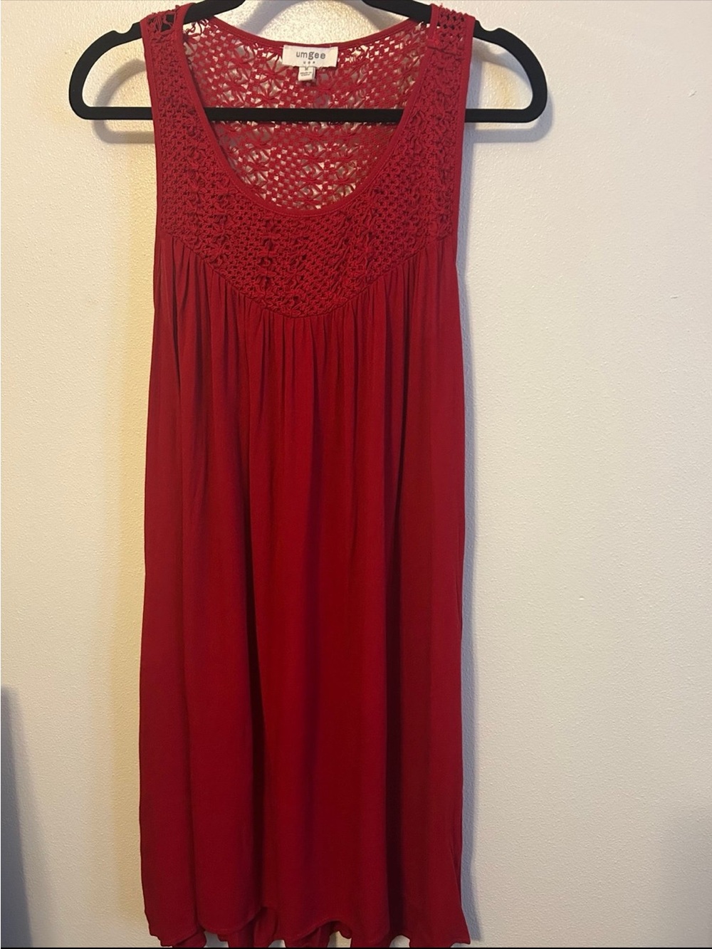 Umgee Crimson Crochet red dress